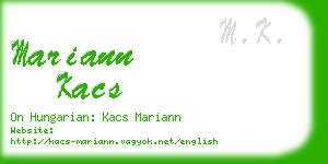 mariann kacs business card